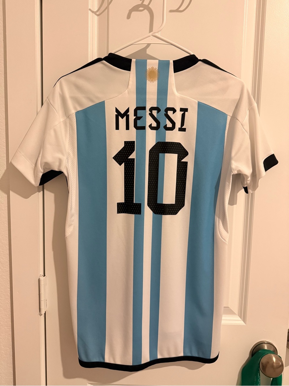 Authentic Adidas Argentina #10 Messi Soccer Jersey - White & Sky Blue